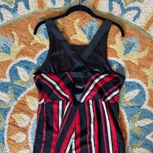 Cross-Back Vertical Stripe Floorlength Jumpsuit